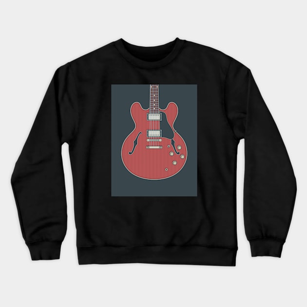 Cherry 335 Hollow Body Guitar Crewneck Sweatshirt by milhad